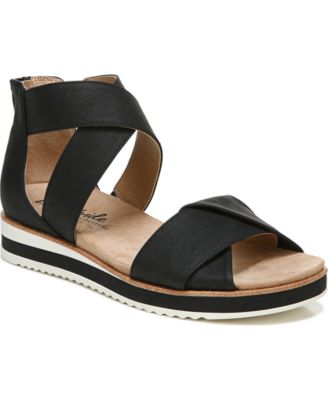 LifeStride Zoom Strappy Sandals Black Microsuede 8.5W
