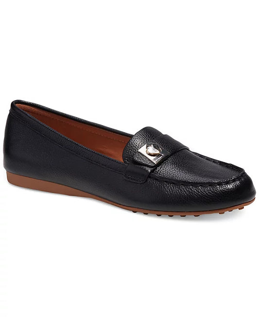 kate spade new york Womens Camellia Loafers Black Leather 8M