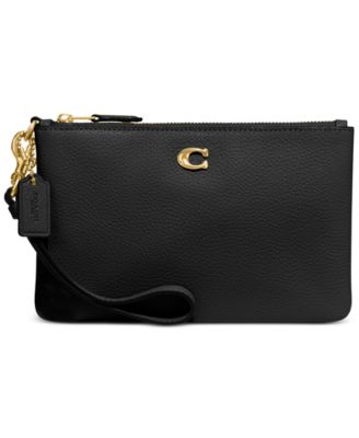 COACH Pebble Leather wristlet