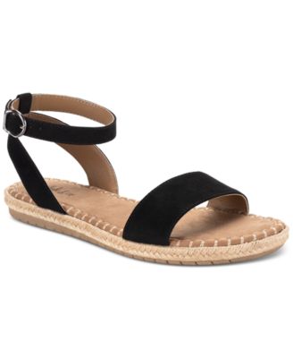Style Co Peggyy Ankle-Strap Espadrille Black Micro 7.5M