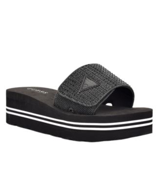 GUESS GUESS Womens Abet Open Toe Rh Black 7M