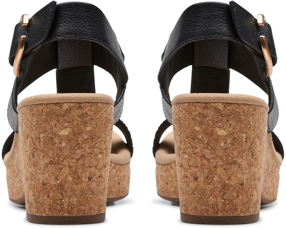 Clarks Giselle Style Wedge Heel Platform Black 6M