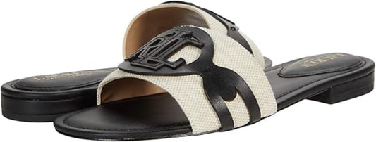 Lauren Ralph Lauren Alegra Slide Sandals Natural, Black 11M