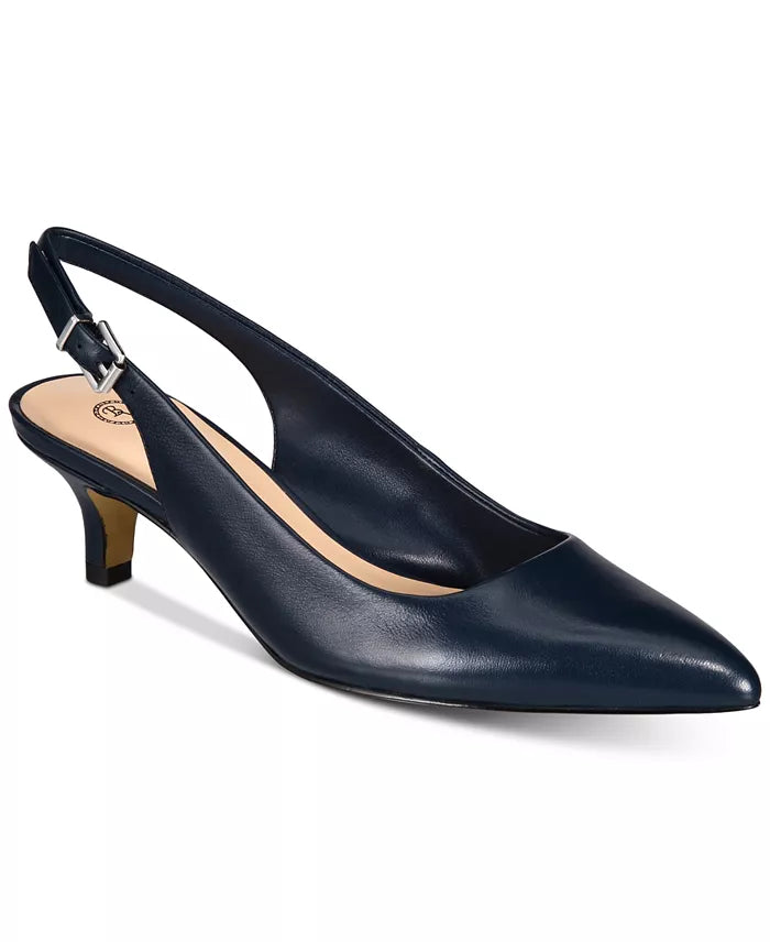 Bella Vita Scarlett Slingback Pumps Navy Leather 6M