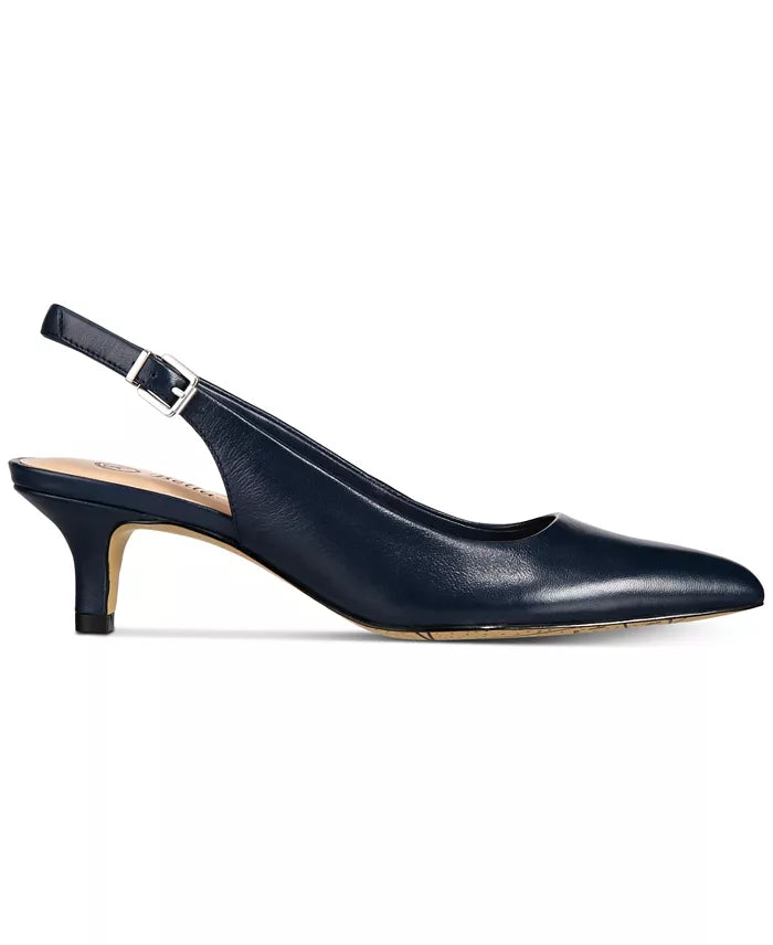 Bella Vita Scarlett Slingback Pumps Navy Leather 6M