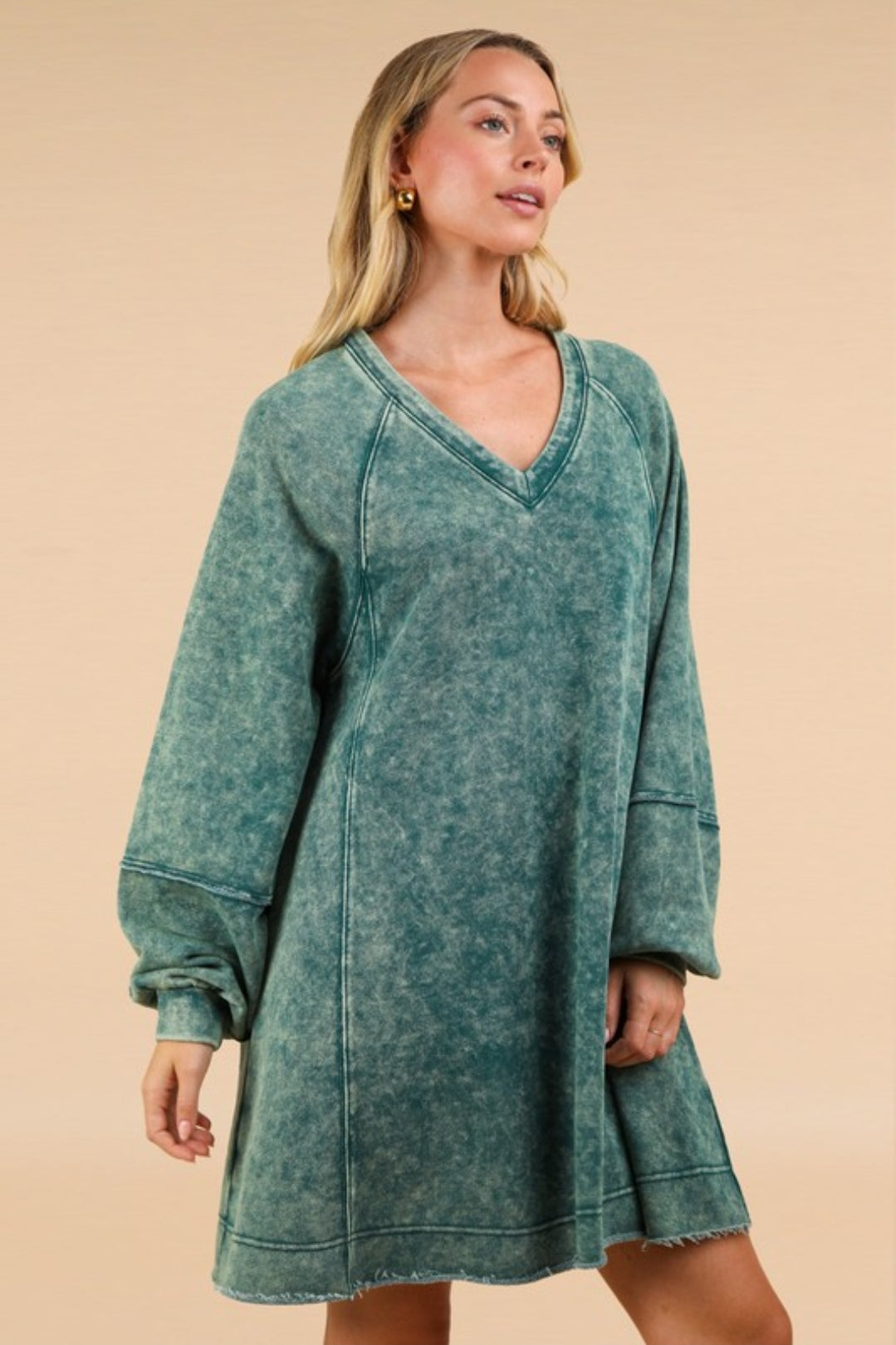 Mineral washed A-line dress