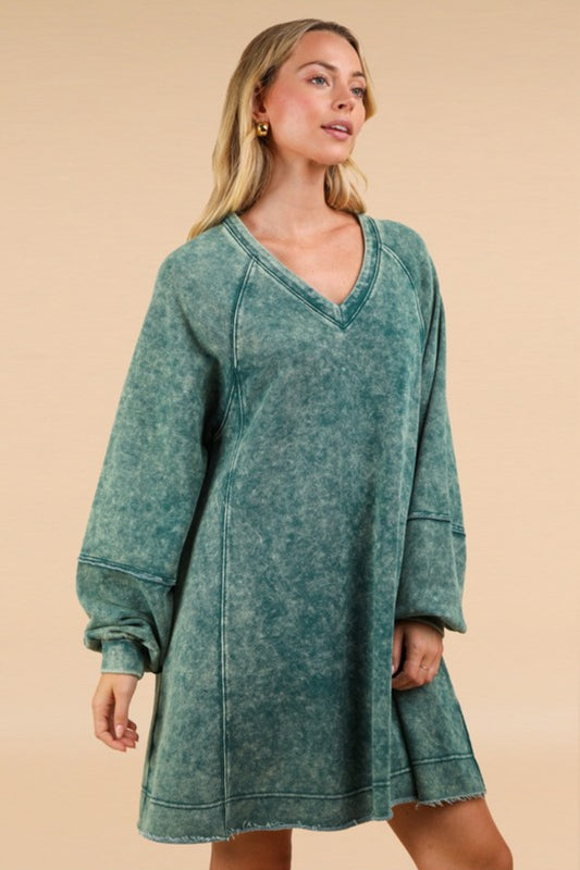 Mineral washed A-line dress