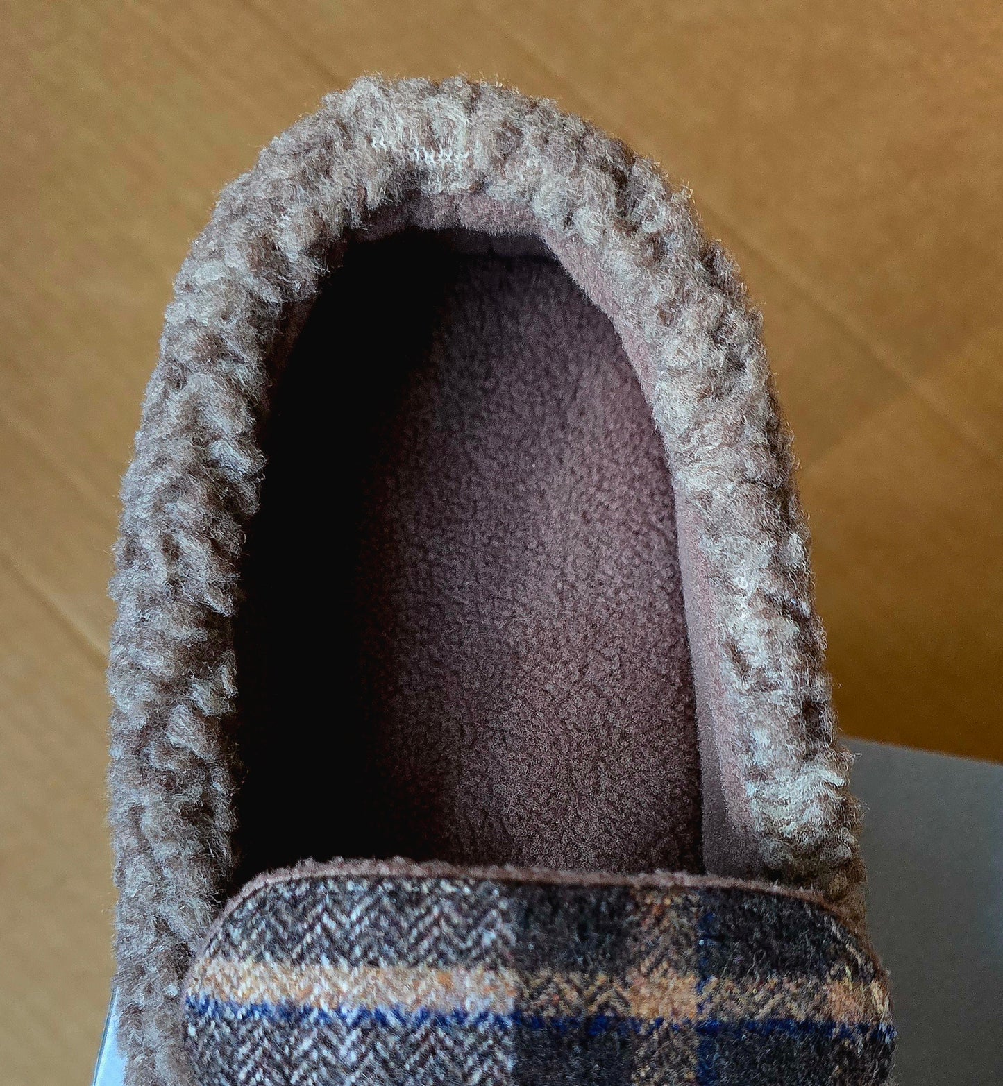 Isotoner Mens Plaid Dark Chocolate/Beige XXL (13 - 14)