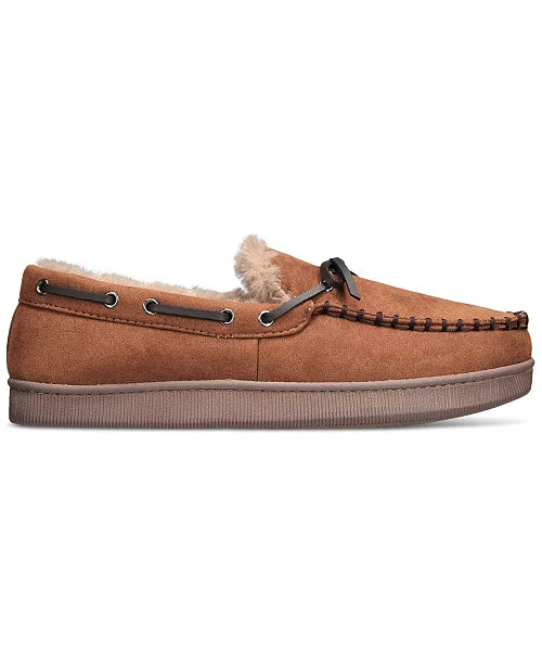 Club Room Mens Faux-Suede Moccasin Slip Tan S (6-7)