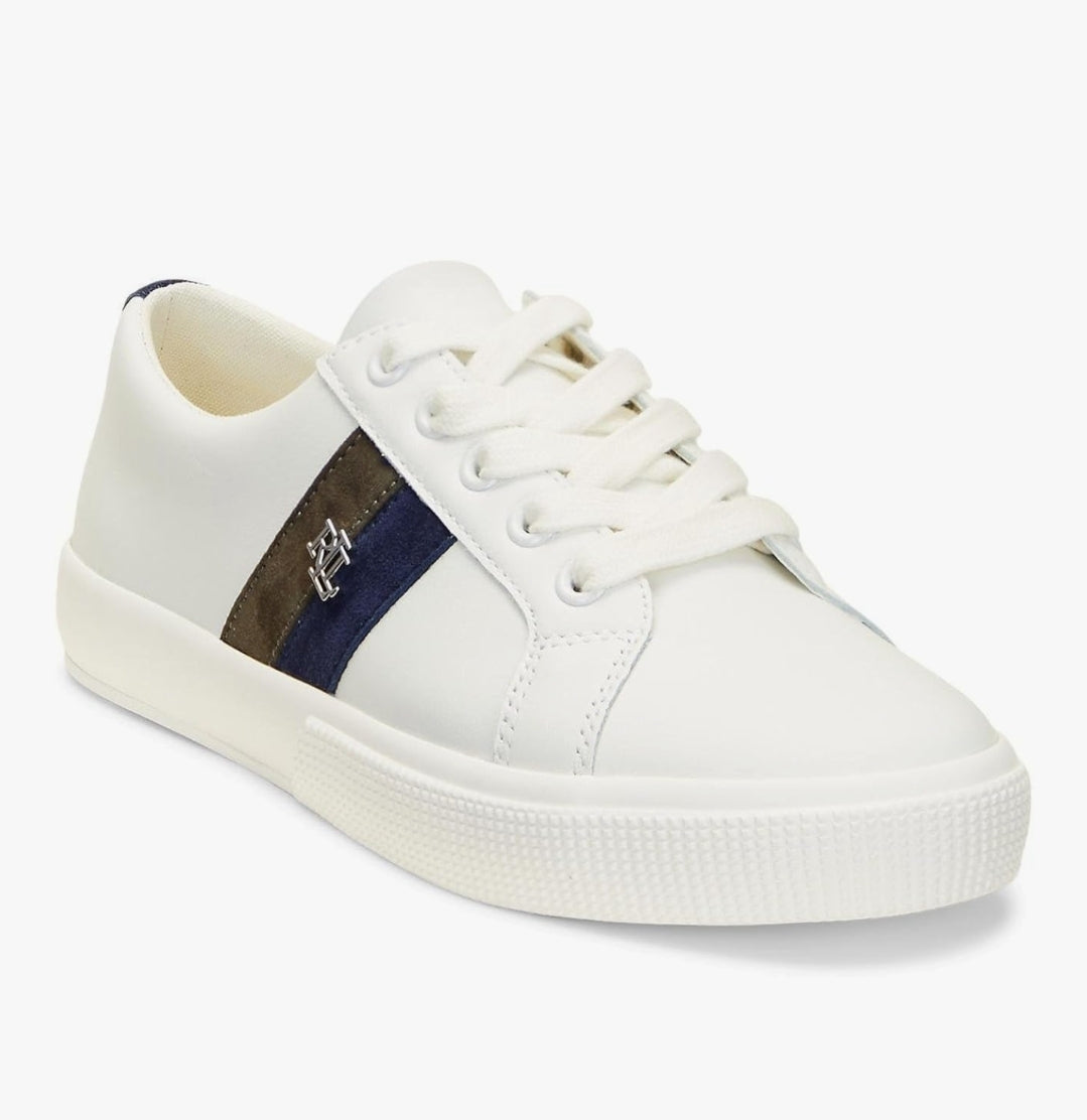 Lauren Ralph Lauren Womens Janson Sneakers Snow White, Refined Navy, Dark 9.5M