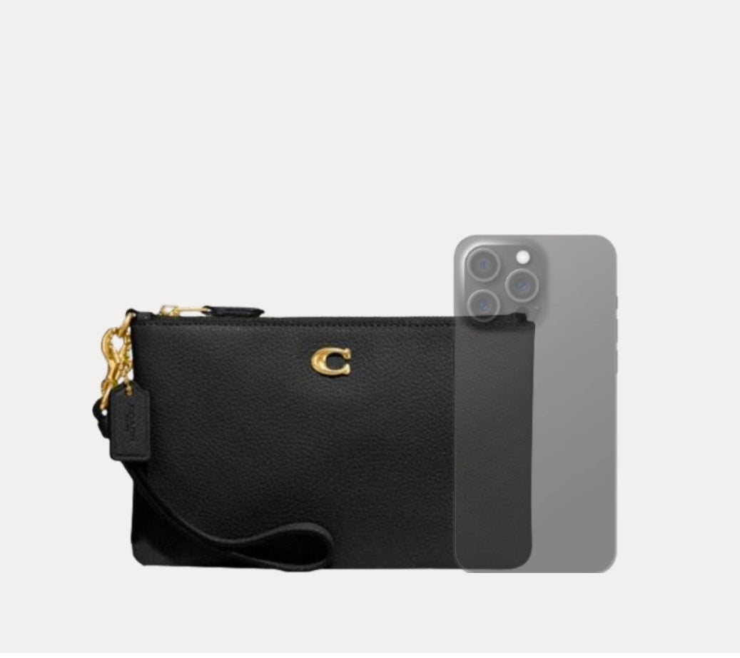 COACH Pebble Leather wristlet