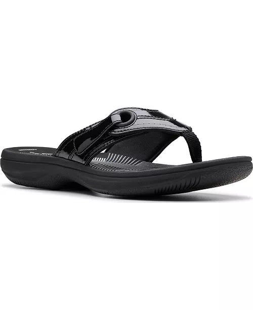 Clarks Womens Cloudsteppers Black Patent 10M