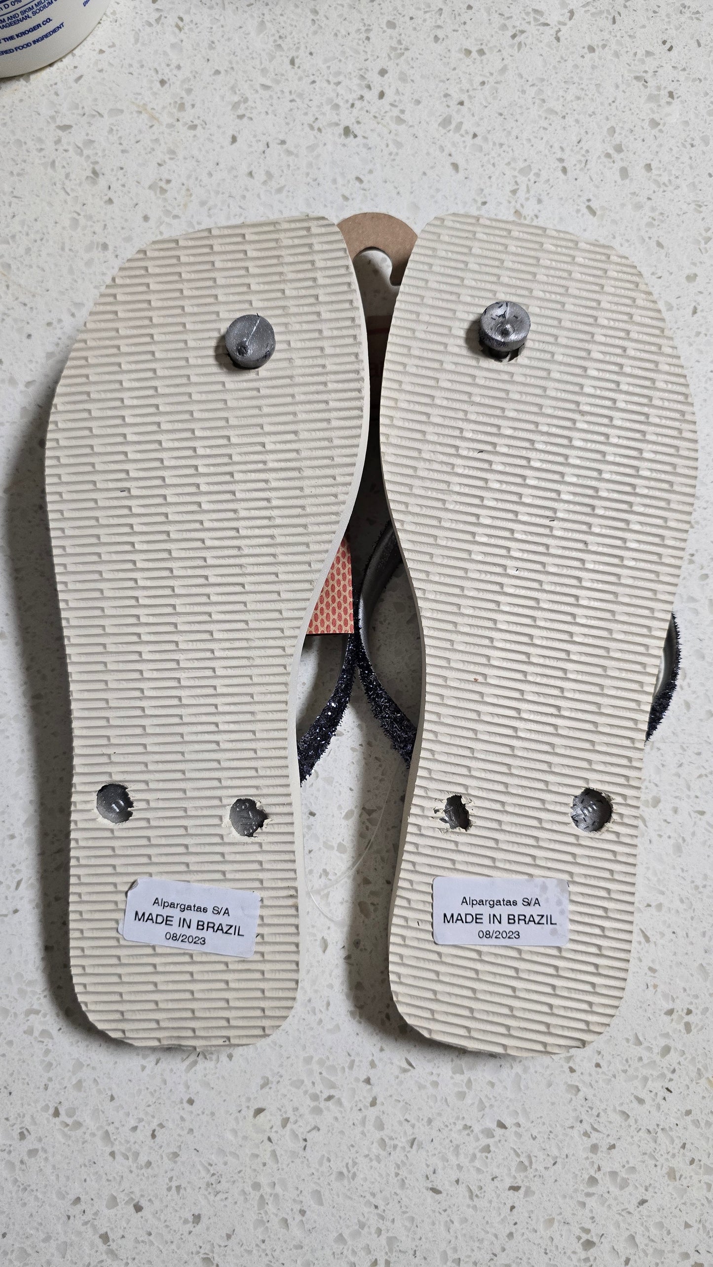 Havaianas Womens Slim Square Glitter flip flops Beige