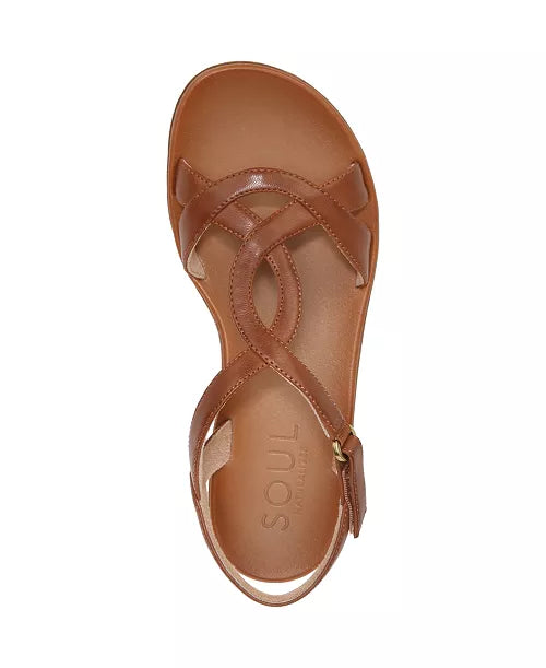 Soul Naturalizer Solo Strappy Sandals Toffee Brown Faux Leather 9.5M