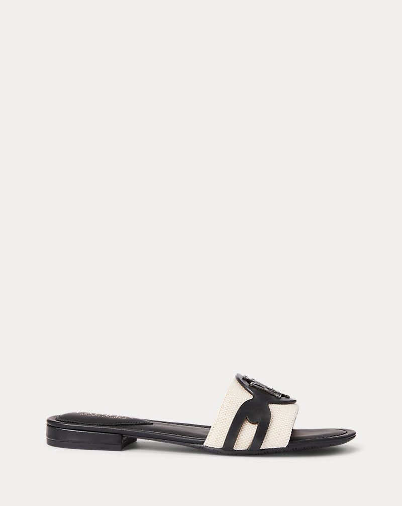Lauren Ralph Lauren Alegra Slide Sandals Natural, Black 11M