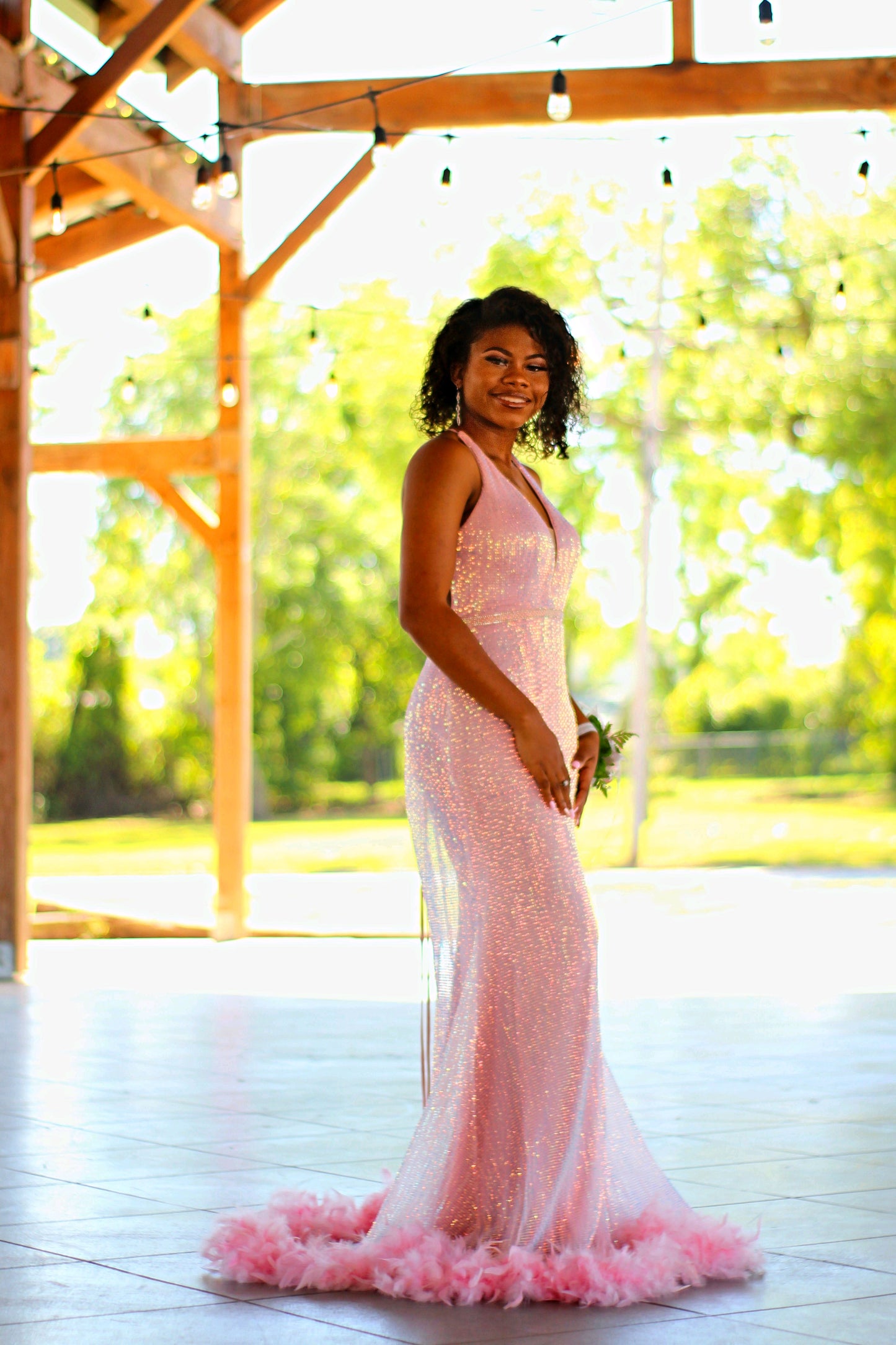 Shimmering blush Formal dress