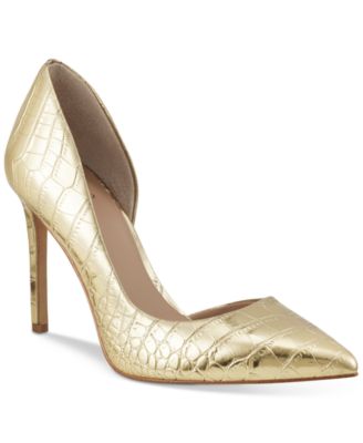 I.N.C. International Concepts Kenjay DOrsay Pumps, Created Gold Croco Print 10M