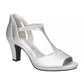 Easy Street Womens Flash Dress Silver Satin 8M