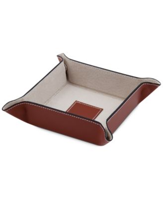 Bey-Berk Snap Leather Valet Tray