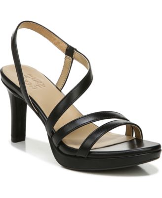 Naturalizer Brenta Strappy Dress Sandals Black Faux Leather 5.5M