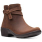 Clarks Womens Angie Spice Booties Dark Tan L 8M