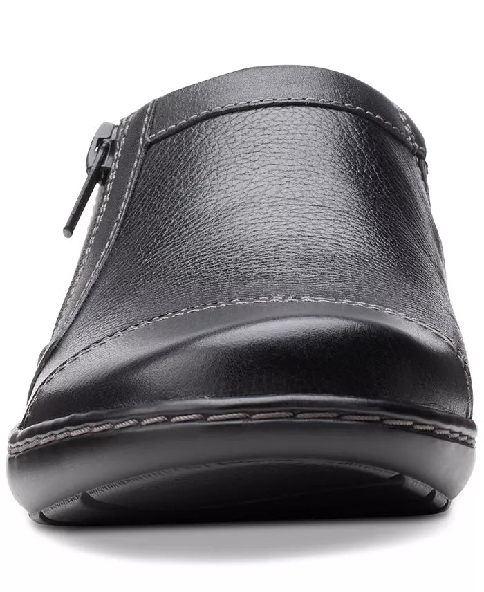 Clarks Womens Cora Giny Cushioned Zi Black 6M