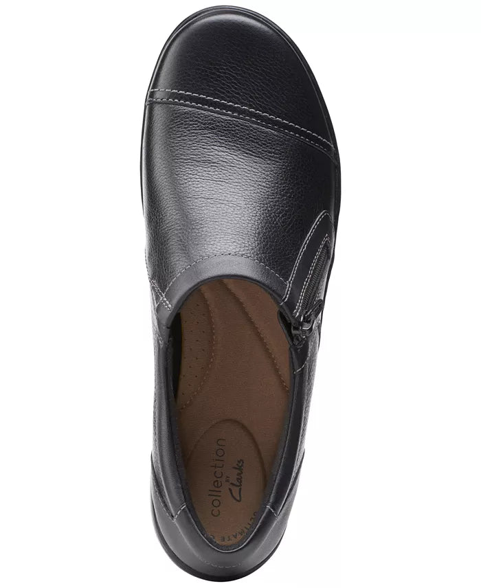 Clarks Womens Cora Giny Cushioned Zi Black 6M