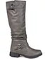 Journee Collection Women's Wide Calf Knee High Riding Boots Grey 10M