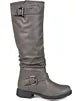 Journee Collection Women's Wide Calf Knee High Riding Boots Grey 10M