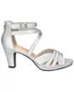 Easy Street Womens Crissa Dre Silver Satin 6.5M