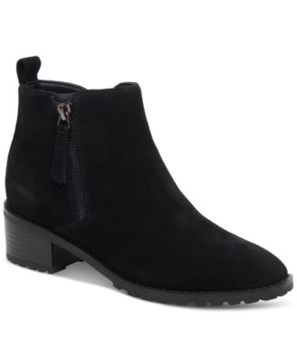 Aqua College Womens Sanction Zip Booties Black Suede 11M