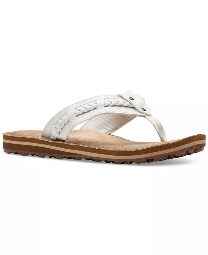 Clarks Womens Fenner Nerice Flip-Flo Off White 8M
