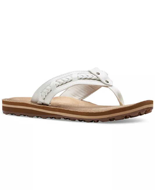 Clarks Womens Fenner Nerice Flip-Flo Off White 8M