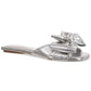 On 34th Womens Jazminn Bow Slip-On Sl Silver Snake 6M