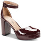 Sun Stone Birdey Ankle-Strap Block-Heel Peony Patent 12M