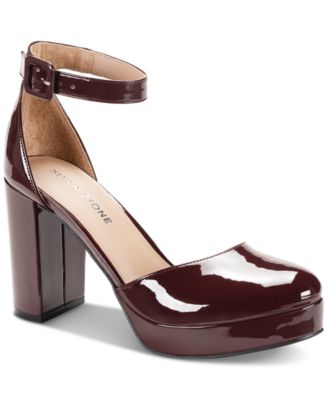 Sun Stone Birdey Ankle-Strap Block-Heel Peony Patent 12M