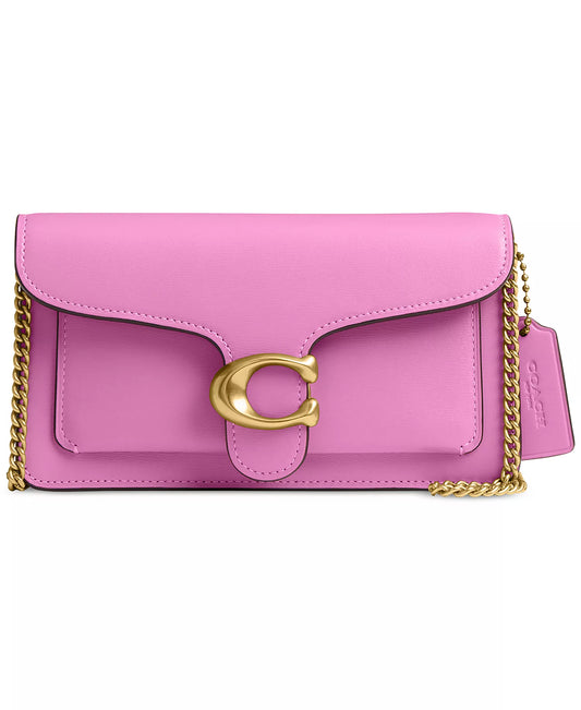 COACH Tabby Chain Small Leather Cros BrassFuchsia