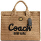 COACH Cargo Embroidered Logo Straw tote