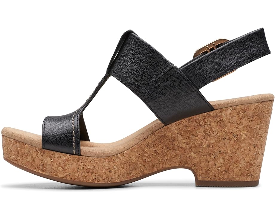 Clarks Giselle Style Wedge Heel Platform Black 6M