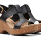 Clarks Giselle Style Wedge Heel Platform Black 6M