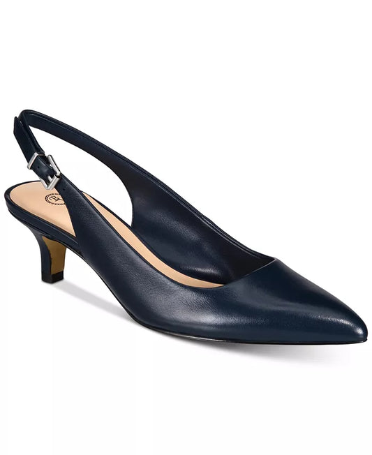 Bella Vita Scarlett Slingback Pumps Navy Leather 6M