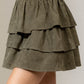 Ruffled corduroy solid mini skirt