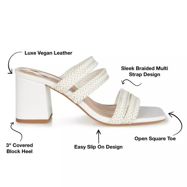Journee Collection Womens Natia White 7.5W