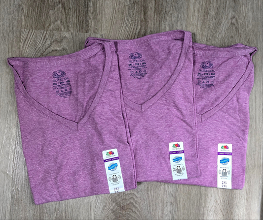 3 Heather purple Women's V-neck (2XL)