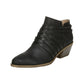 LifeStride Prairie Booties Black Faux Leather 7W
