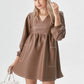 Faux Leather Babydoll Mini Dress