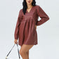 Faux Leather Babydoll Mini Dress
