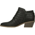 LifeStride Prairie Booties Black Faux Leather 7W