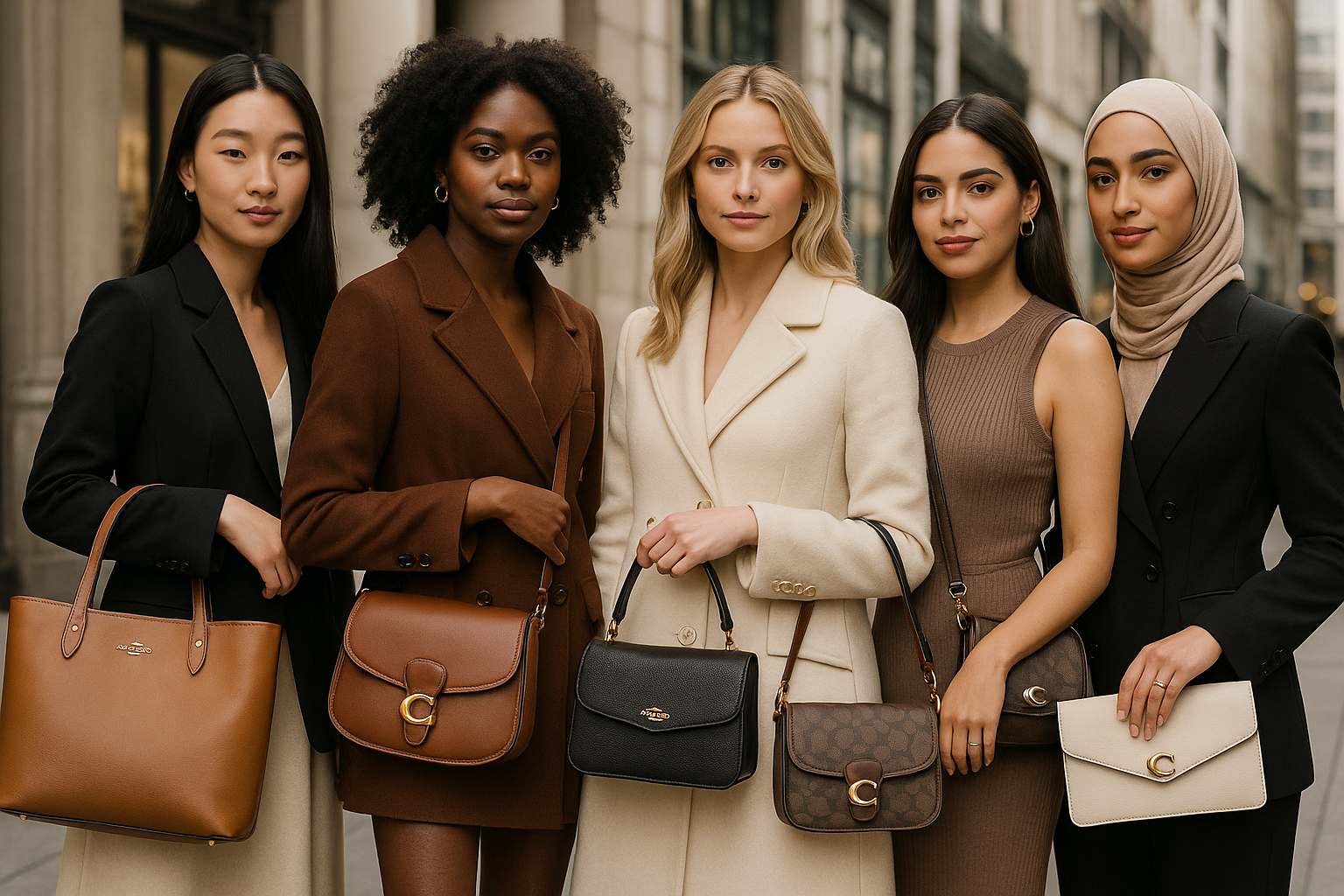 people of different nationalities wearing coach purses
