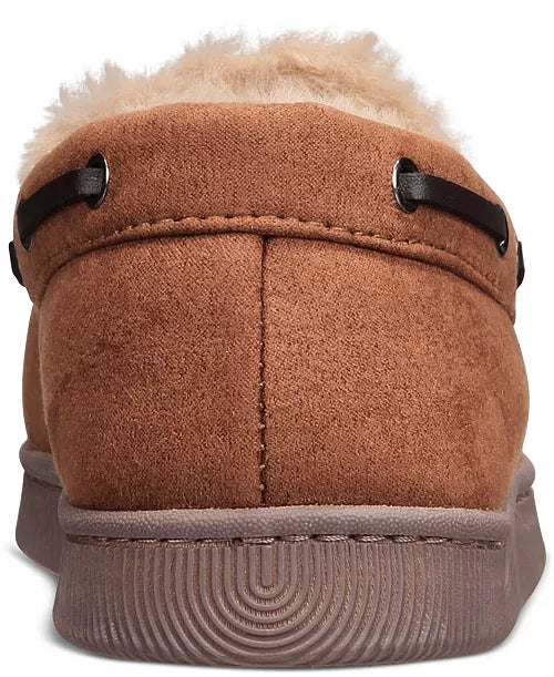 Club Room Mens Faux-Suede Moccasin Slip Tan S (6-7)